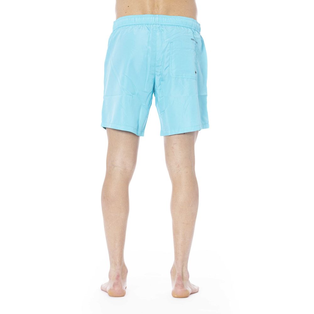 Trussardi Beachwear Light Blue Polyester Men Swim Trunk