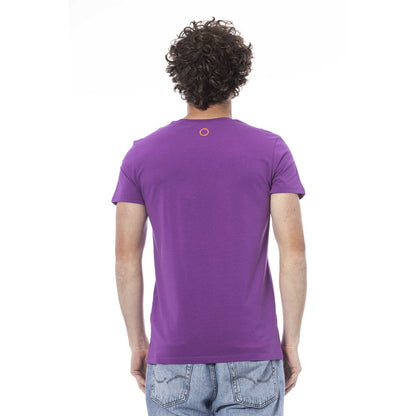 Trussardi Beachwear Purple Cotton Men T-Shirt