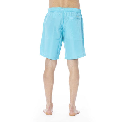 Trussardi Beachwear Light Blue Polyester Men Swim Trunk