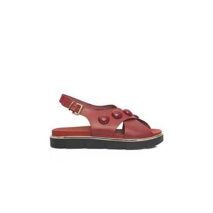 Cerruti 1881 Red Leather Women Sandal