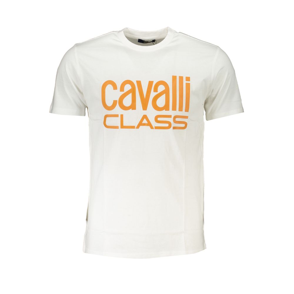 Cavalli Class White Cotton T-Shirt