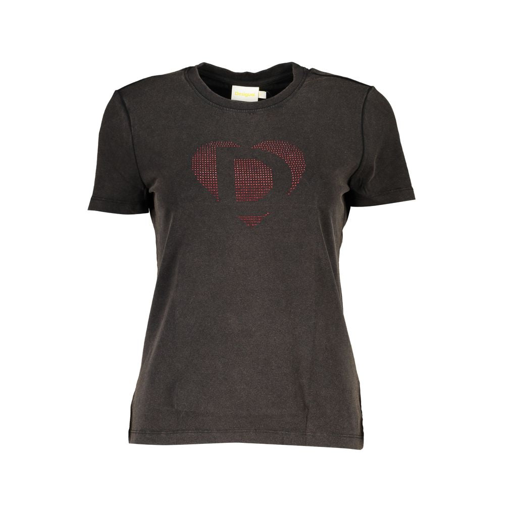 Desigual Black Cotton Tops &amp; T-Shirt