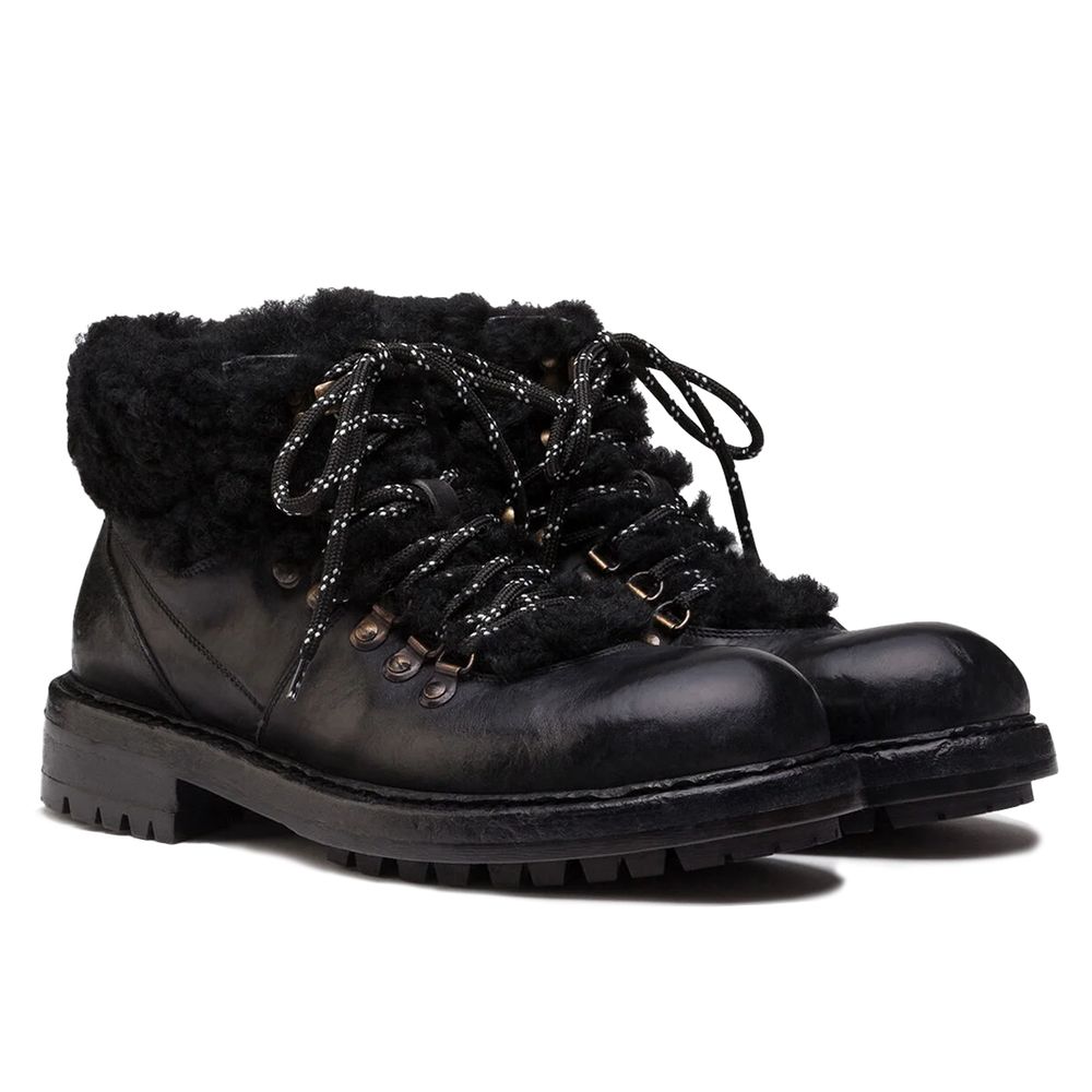 Dolce &amp; Gabbana Black Leather Di Calfskin Boot