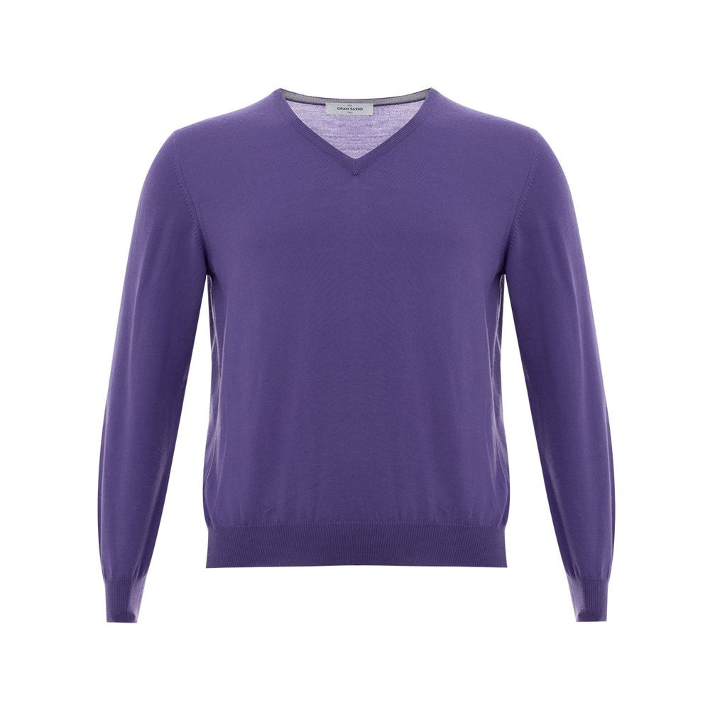 Gran Sasso Elegant Purple Wool Sweater for Discerning Men