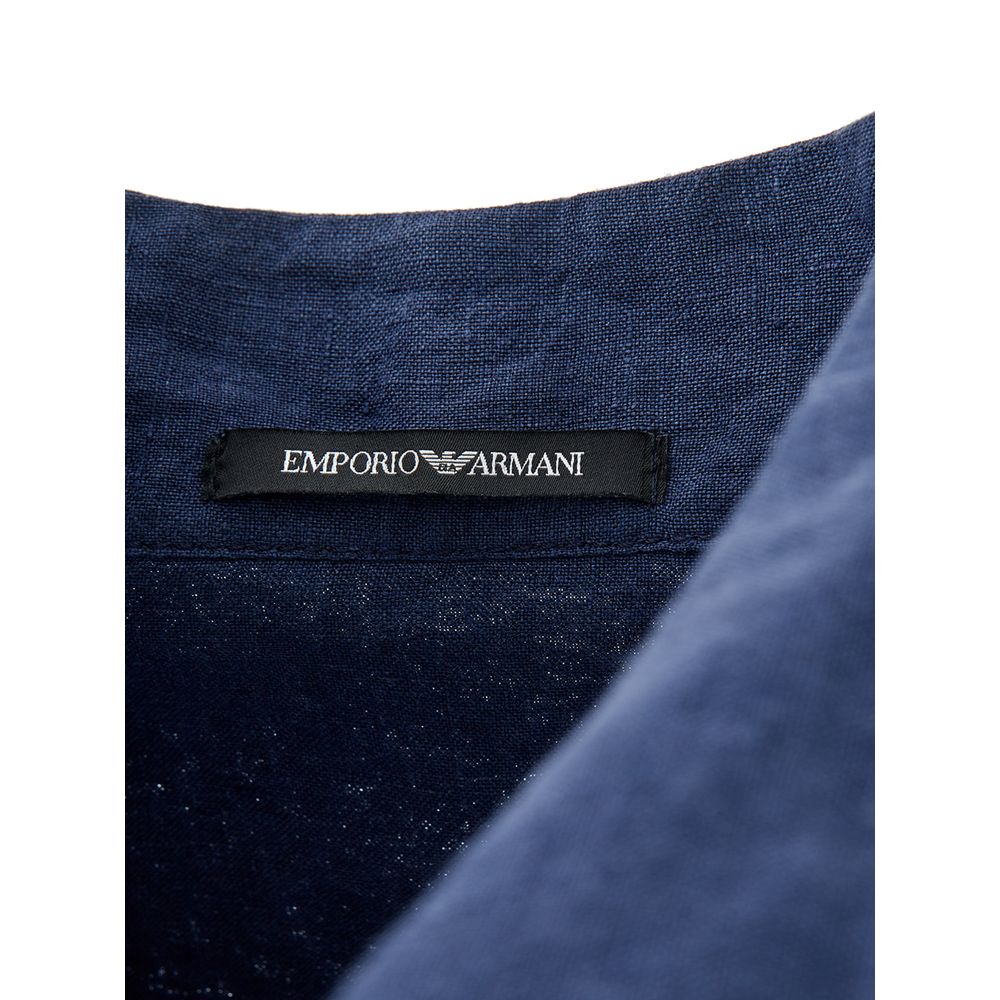 Emporio Armani Elegant Blue Linen Men&