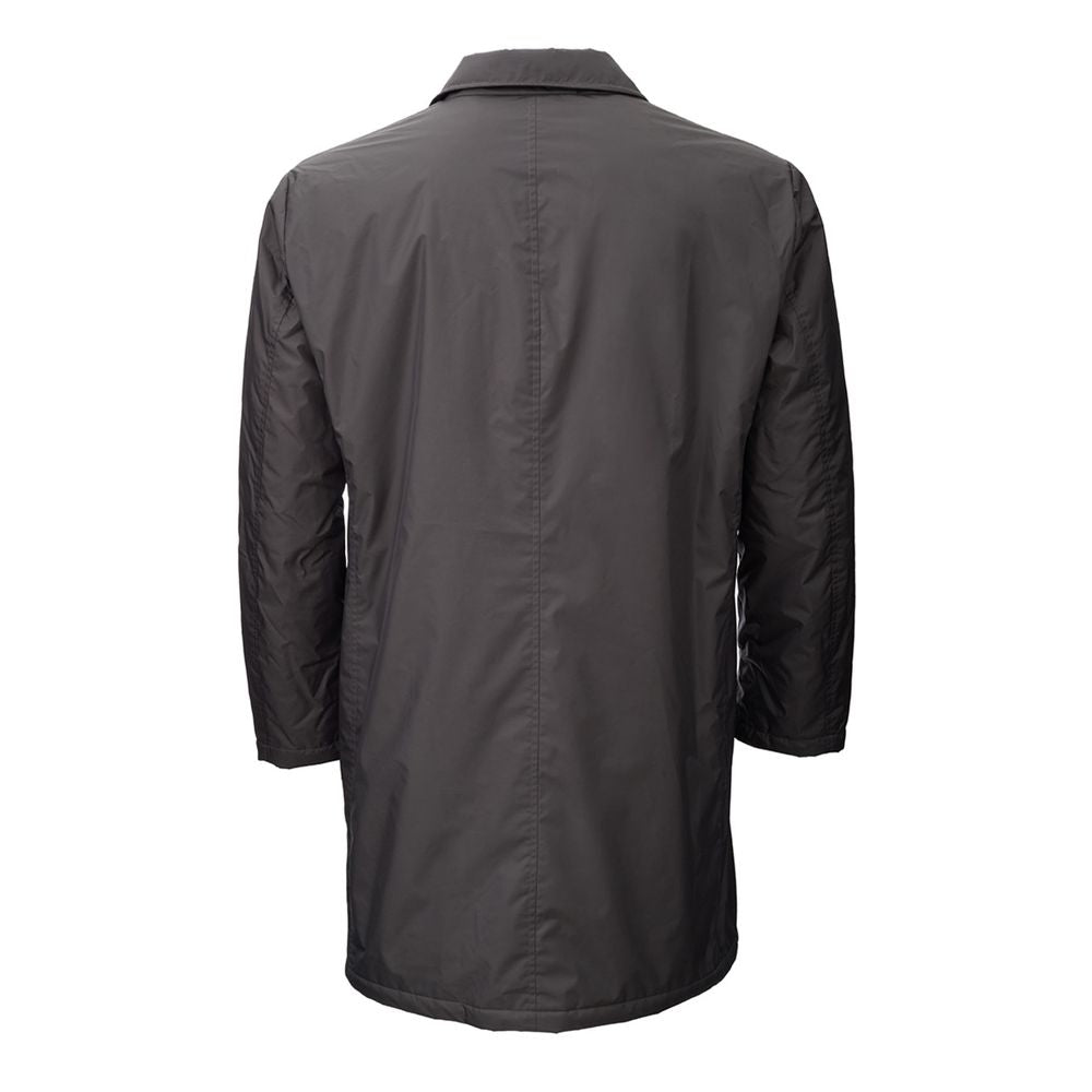 Add Sleek Gray Polyamide Jacket for Men