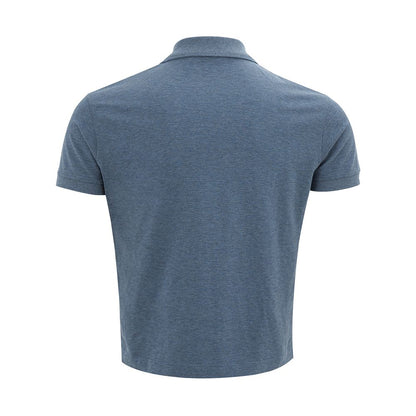 Luca Faloni Elegant Cotton Polo Shirt in Rich Blue