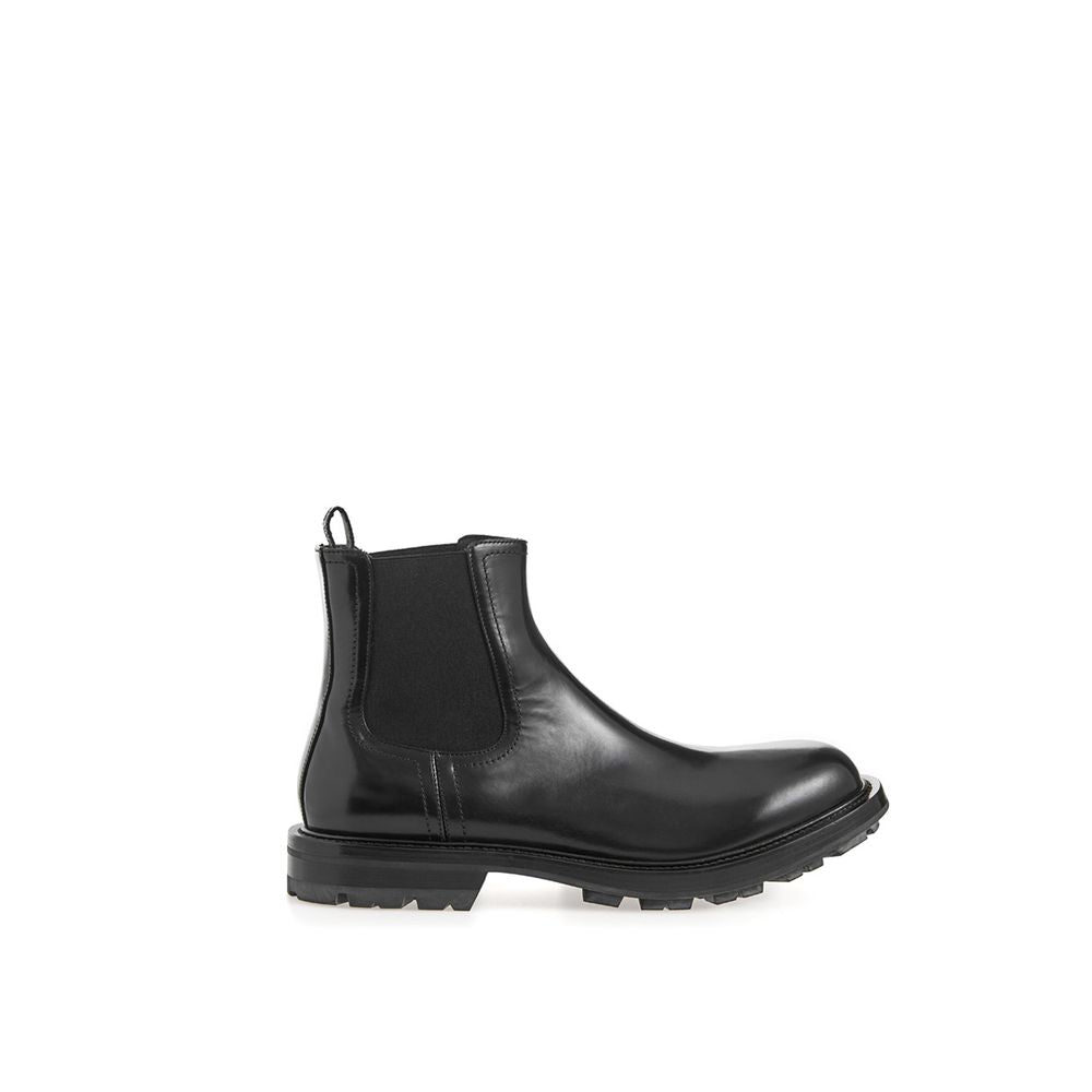 Alexander McQueen Sleek Black Leather Boots for Men