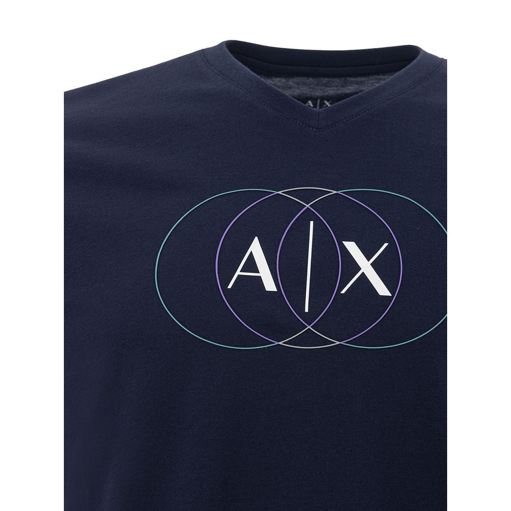 Armani Exchange Sleek Blue Cotton Tee for Men