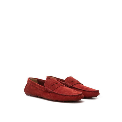 Bally Elegant Bordeaux Leather Loafers for Men