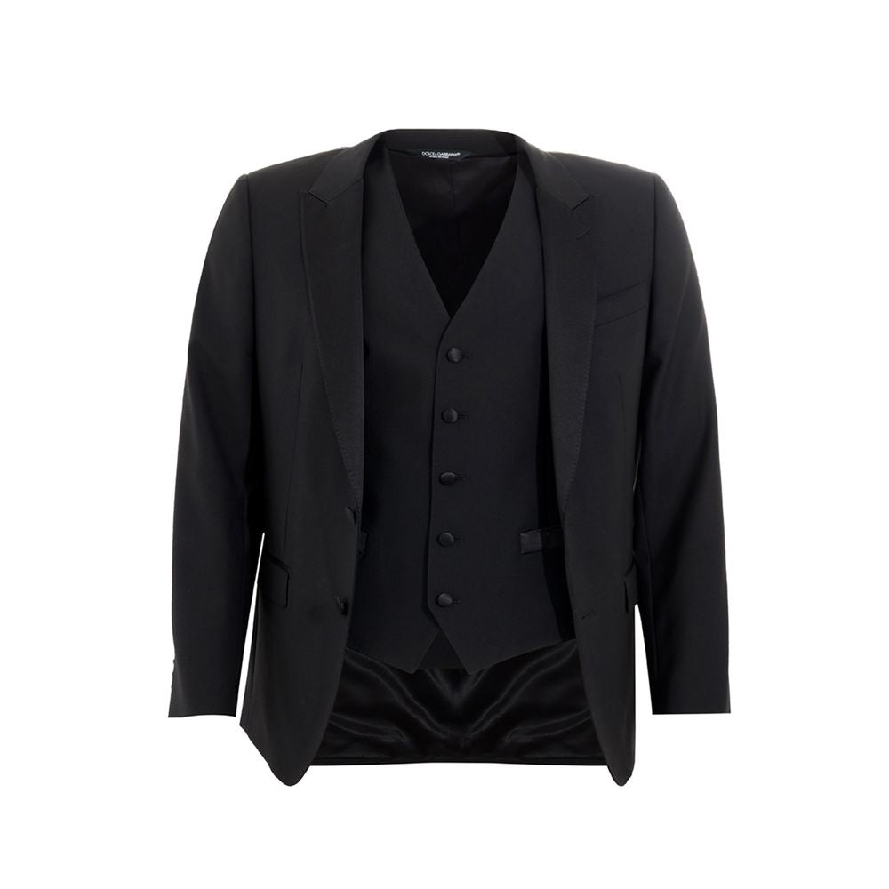 Dolce &amp; Gabbana Elegant Black Wool Men&