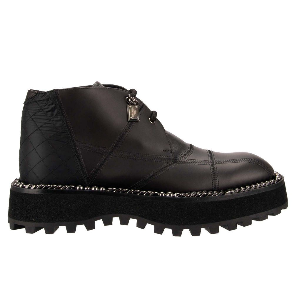 Dolce &amp; Gabbana Black Leather Di Lambskin Boot