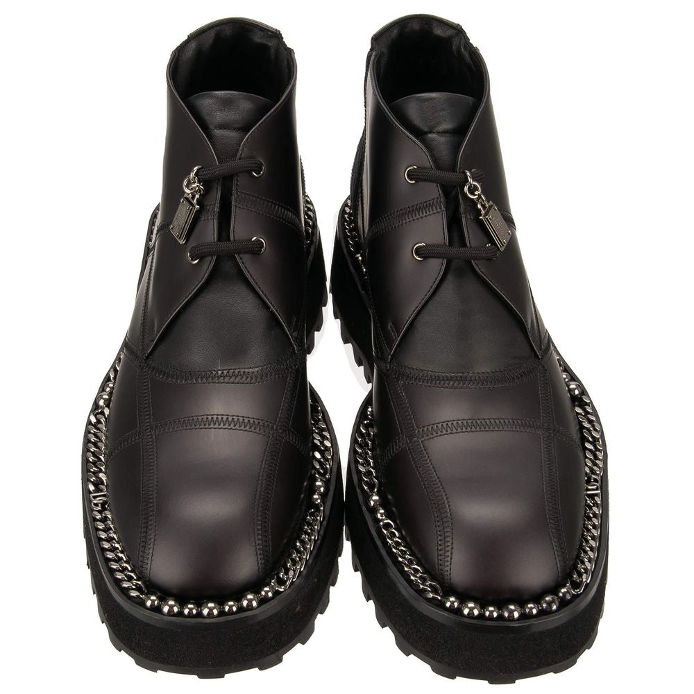 Dolce &amp; Gabbana Black Leather Di Lambskin Boot