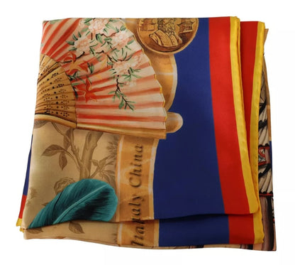 Dolce &amp; Gabbana Multicolor Italy China Silk Shawl Wrap Scarf