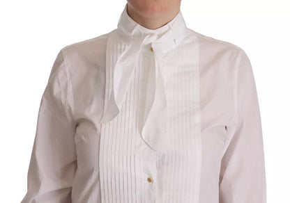 Dolce &amp; Gabbana White Cotton Collared Long Sleeves Formal Shirt Top