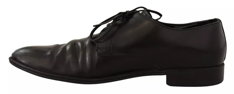 Dolce &amp; Gabbana Black Leather Derby Dress Formal Shoes