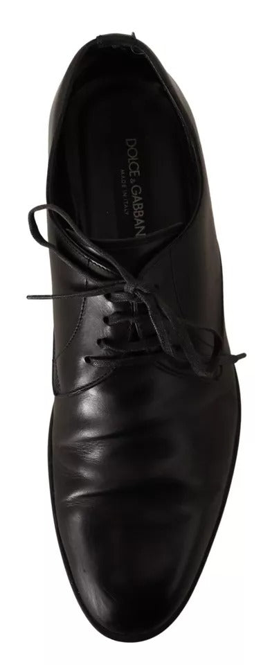 Dolce &amp; Gabbana Black Leather Derby Dress Formal Shoes