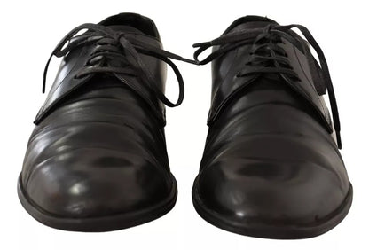 Dolce &amp; Gabbana Black Leather Derby Dress Formal Shoes