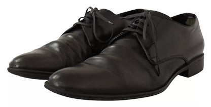 Dolce &amp; Gabbana Black Leather Derby Dress Formal Shoes