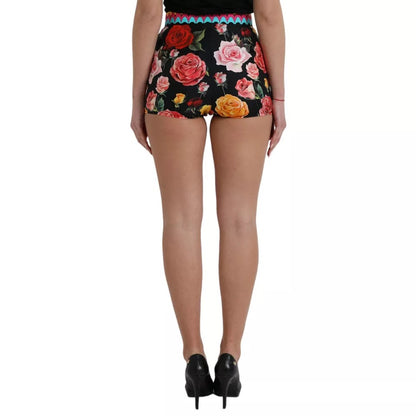 Dolce &amp; Gabbana Multicolor Floral Polka Dot Hot Pants Shorts