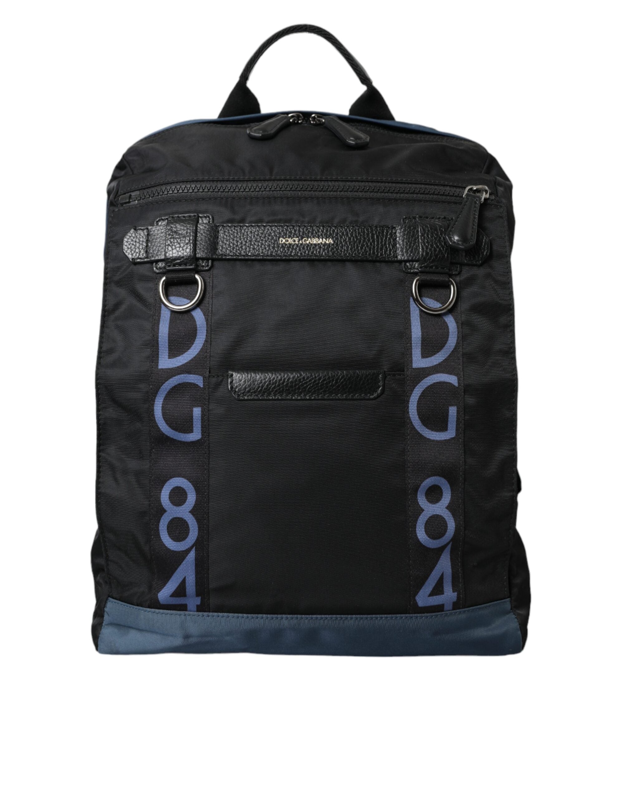 Dolce &amp; Gabbana Black Nylon DG Logo School Backpack Men Bag