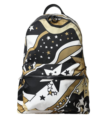 Dolce &amp; Gabbana Multicolor Stripes Stars Nylon Backpack Men Bag