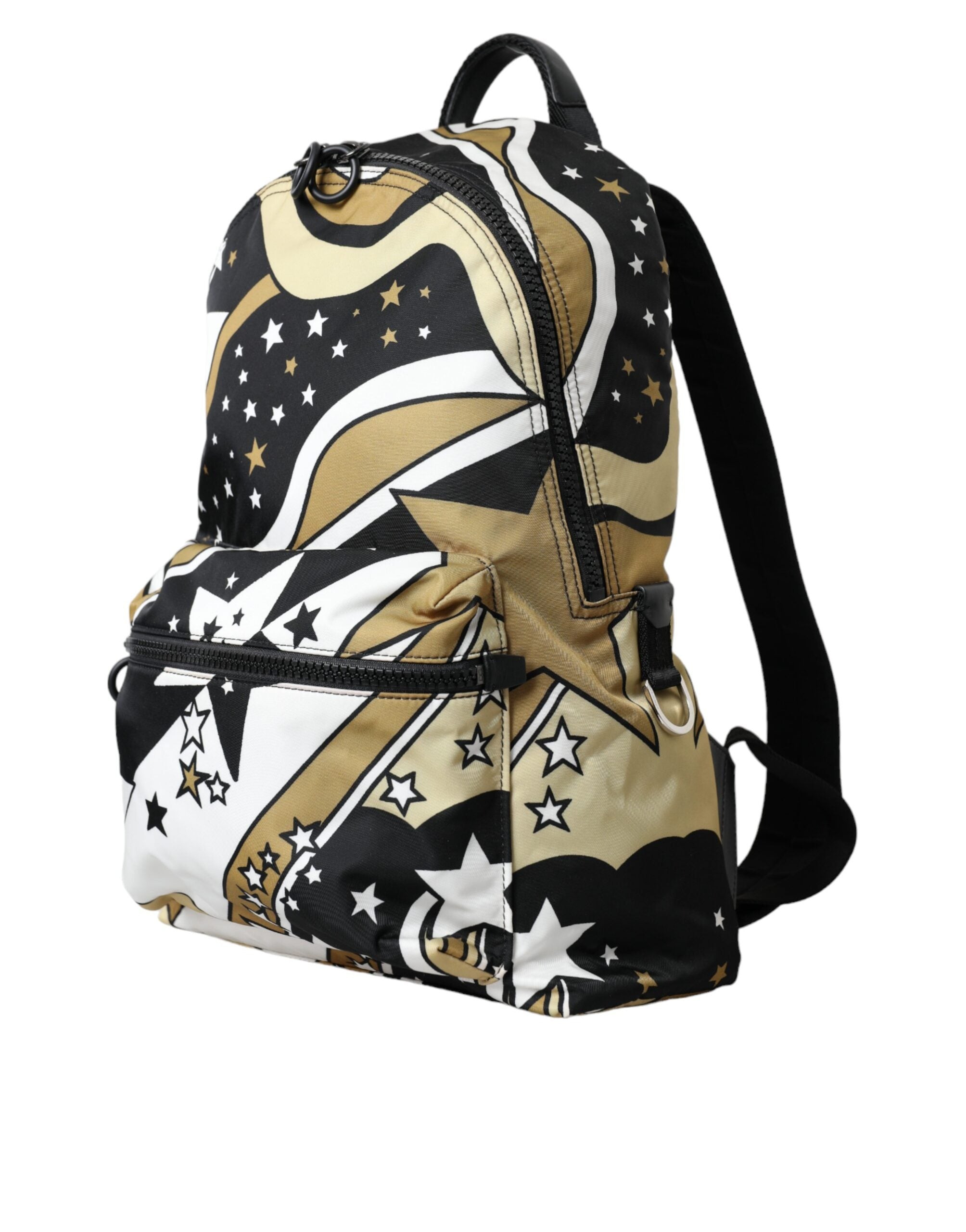 Dolce &amp; Gabbana Multicolor Stripes Stars Nylon Backpack Men Bag