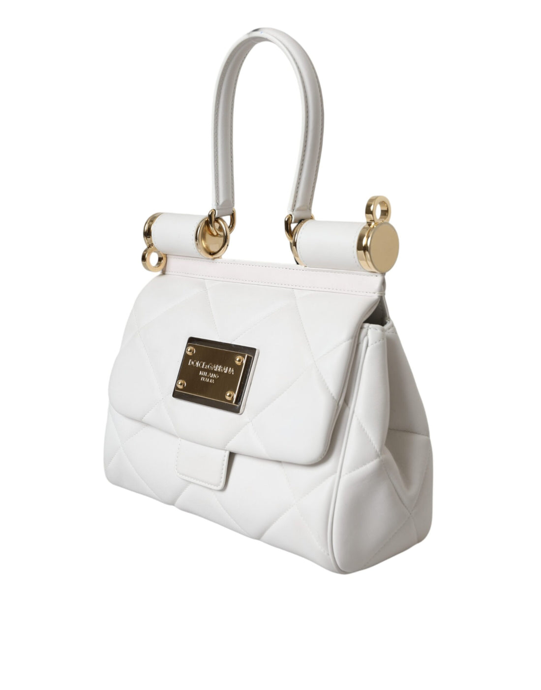 Dolce &amp; Gabbana White Calf Leather 90&