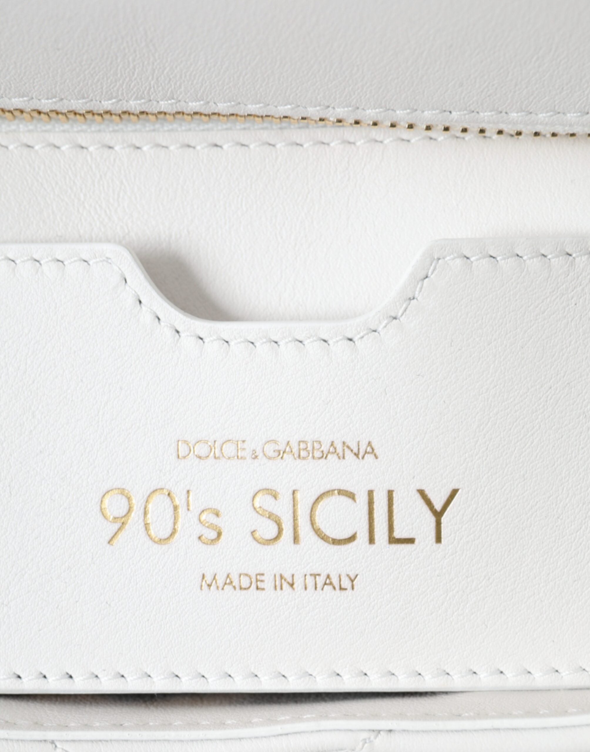 Dolce &amp; Gabbana White Calf Leather 90&