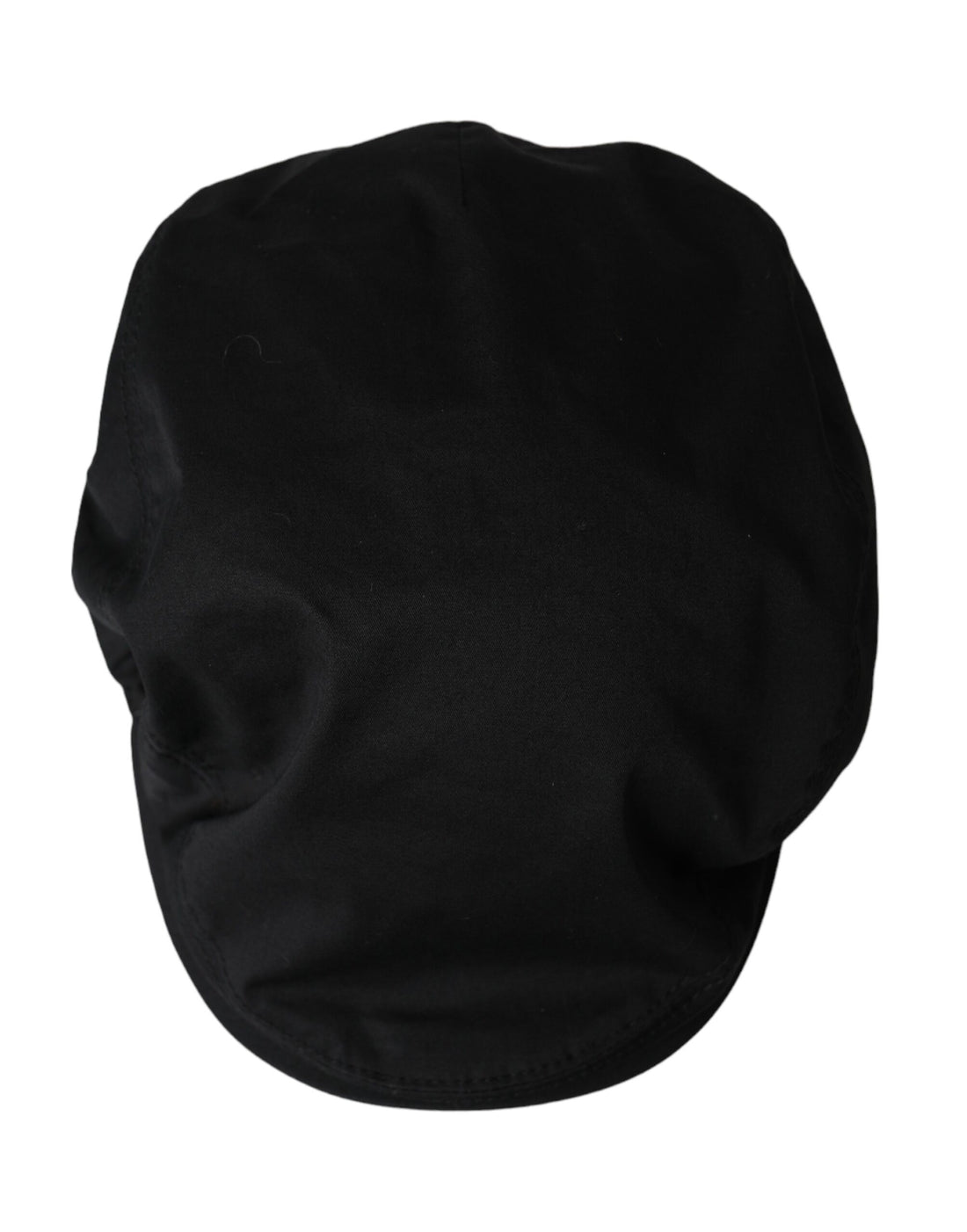 Dolce &amp; Gabbana Black Cotton Blend Logo Newsboy Hat Men