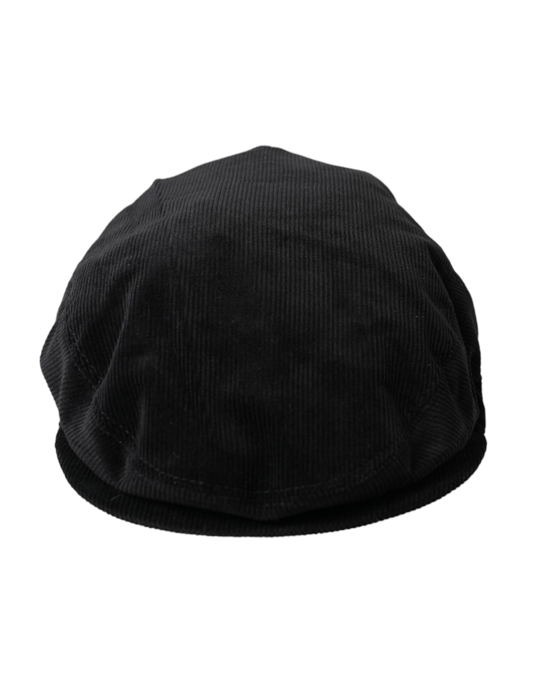 Dolce &amp; Gabbana Black Corduroy Crown Newsboy Hat Men