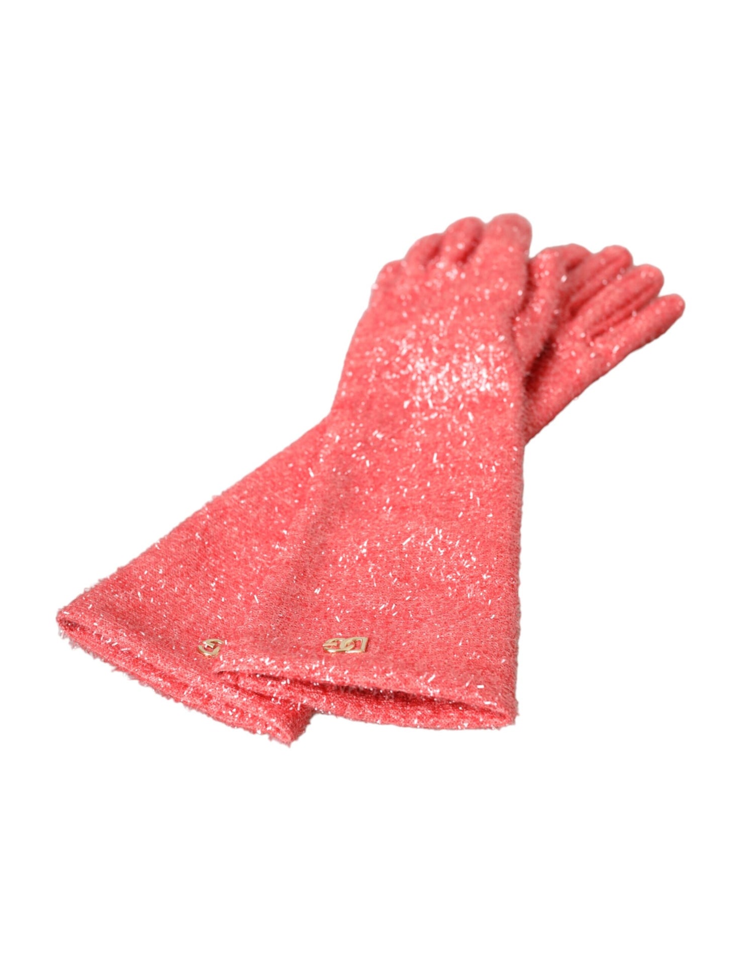 Dolce &amp; Gabbana Pink Lurex Fantasia Mid Arm Length Gloves