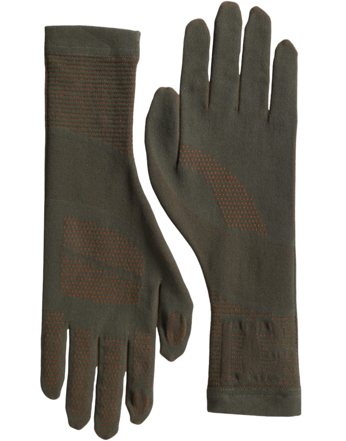 Dolce &amp; Gabbana Brown Cotton Stretch Wrist Length Gloves