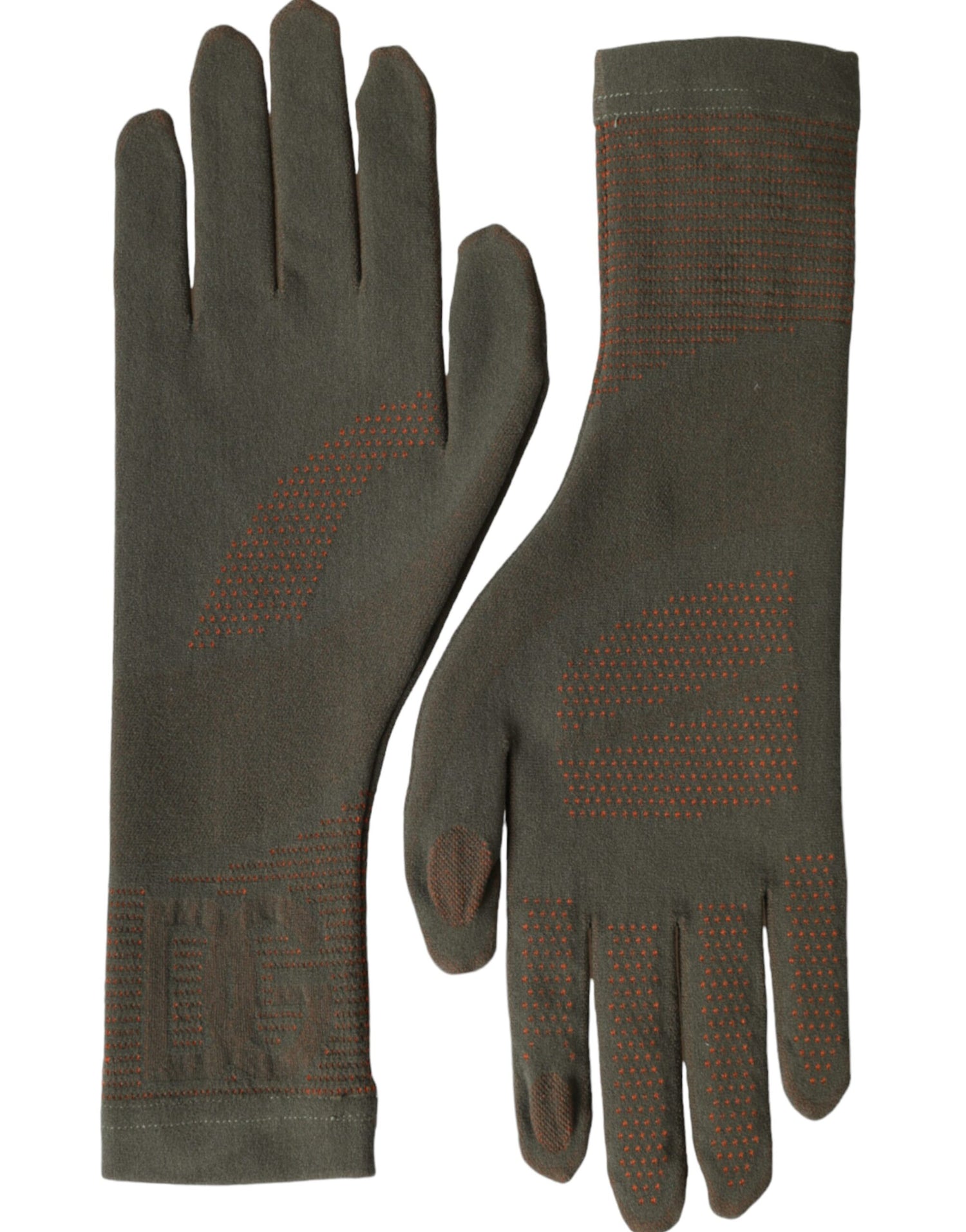 Dolce &amp; Gabbana Brown Cotton Stretch Wrist Length Gloves