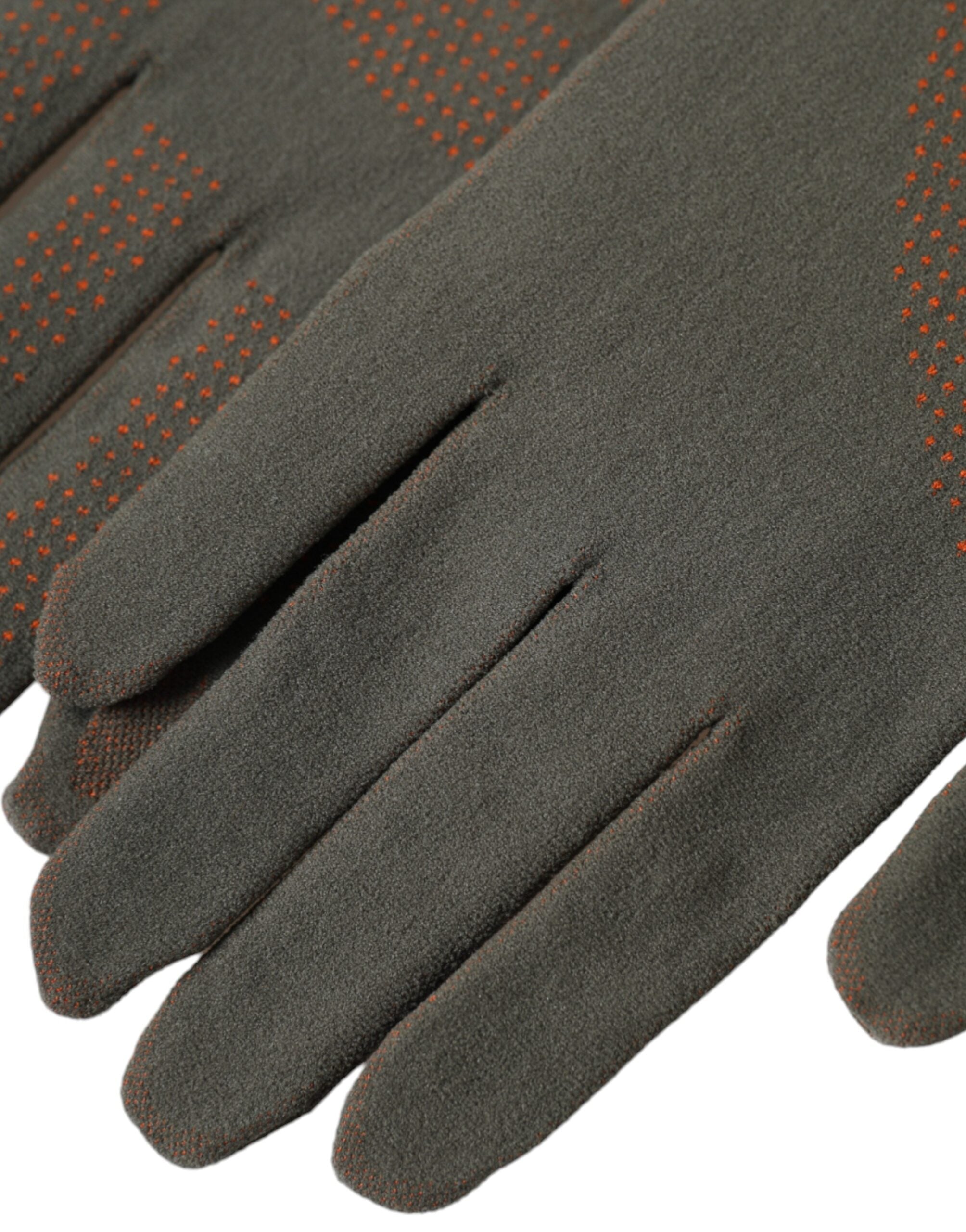 Dolce &amp; Gabbana Brown Cotton Stretch Wrist Length Gloves