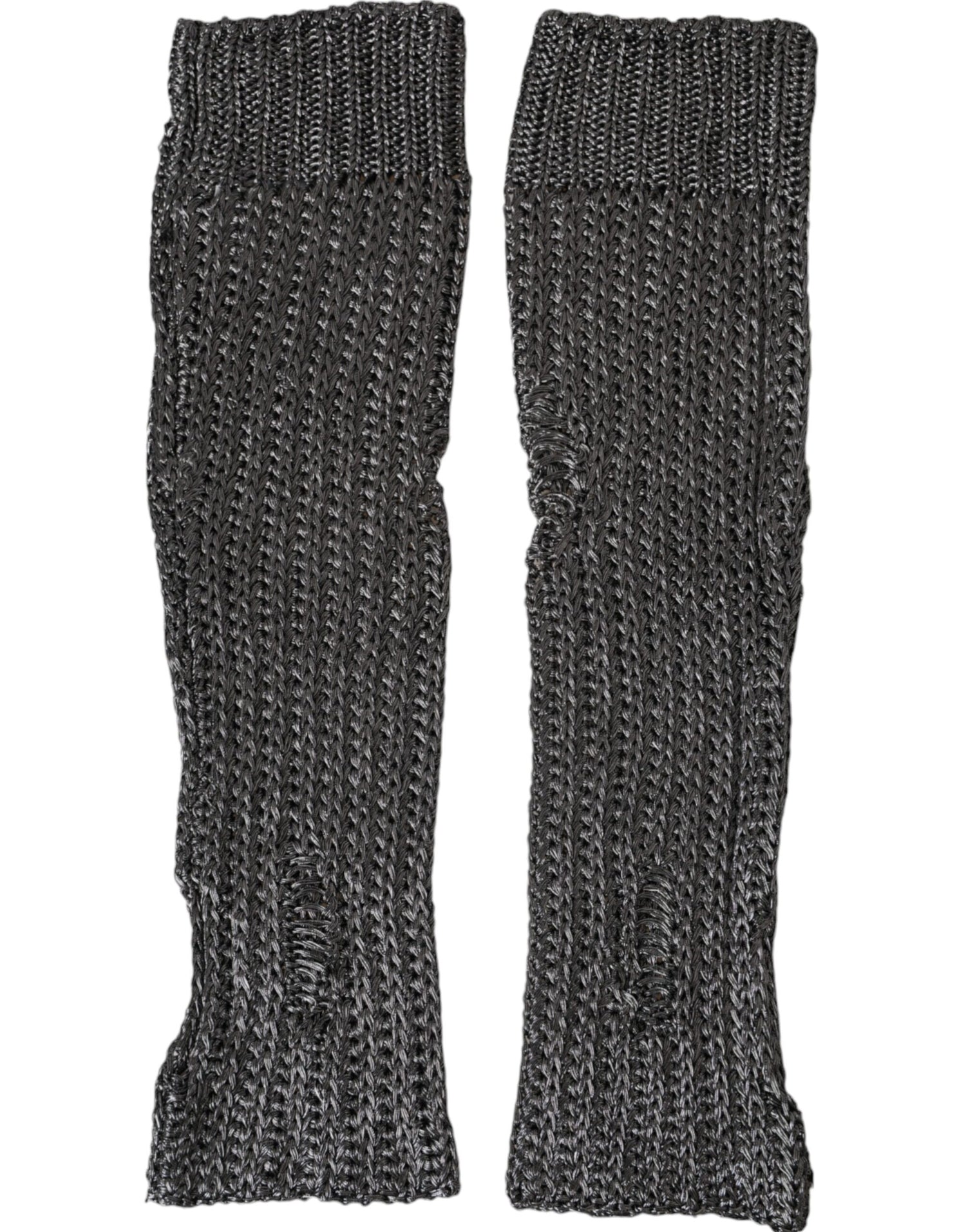 Dolce &amp; Gabbana Gray Viscose Knitted Finger Less Gloves