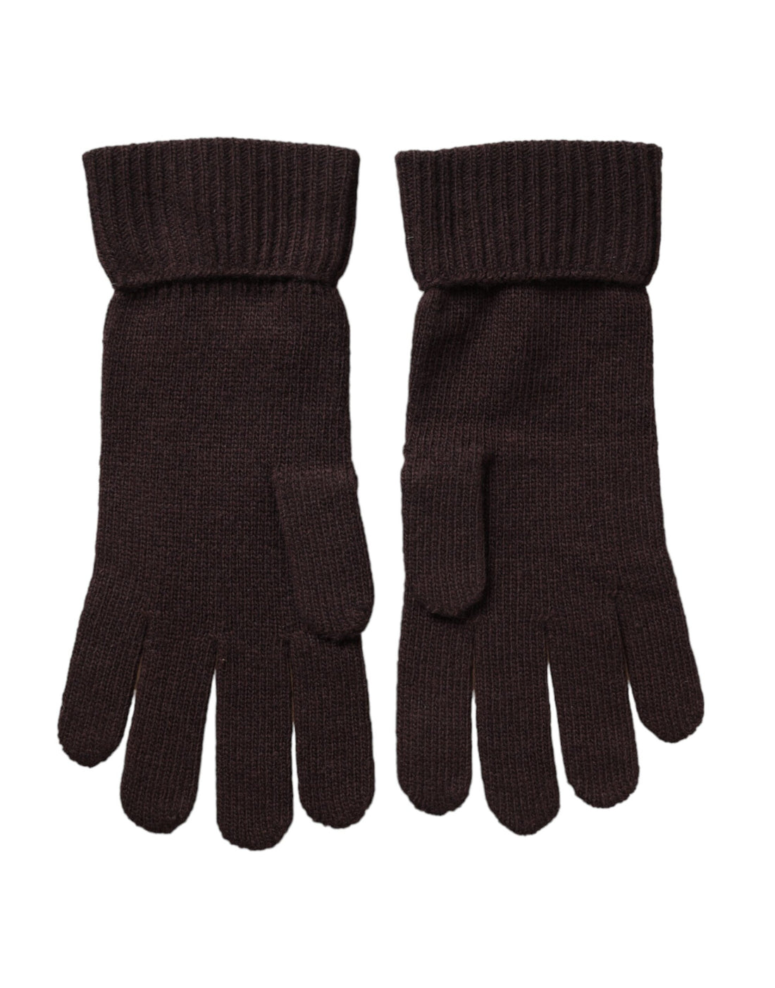 Dolce &amp; Gabbana Brown Wool Knitted Wrist Length Gloves