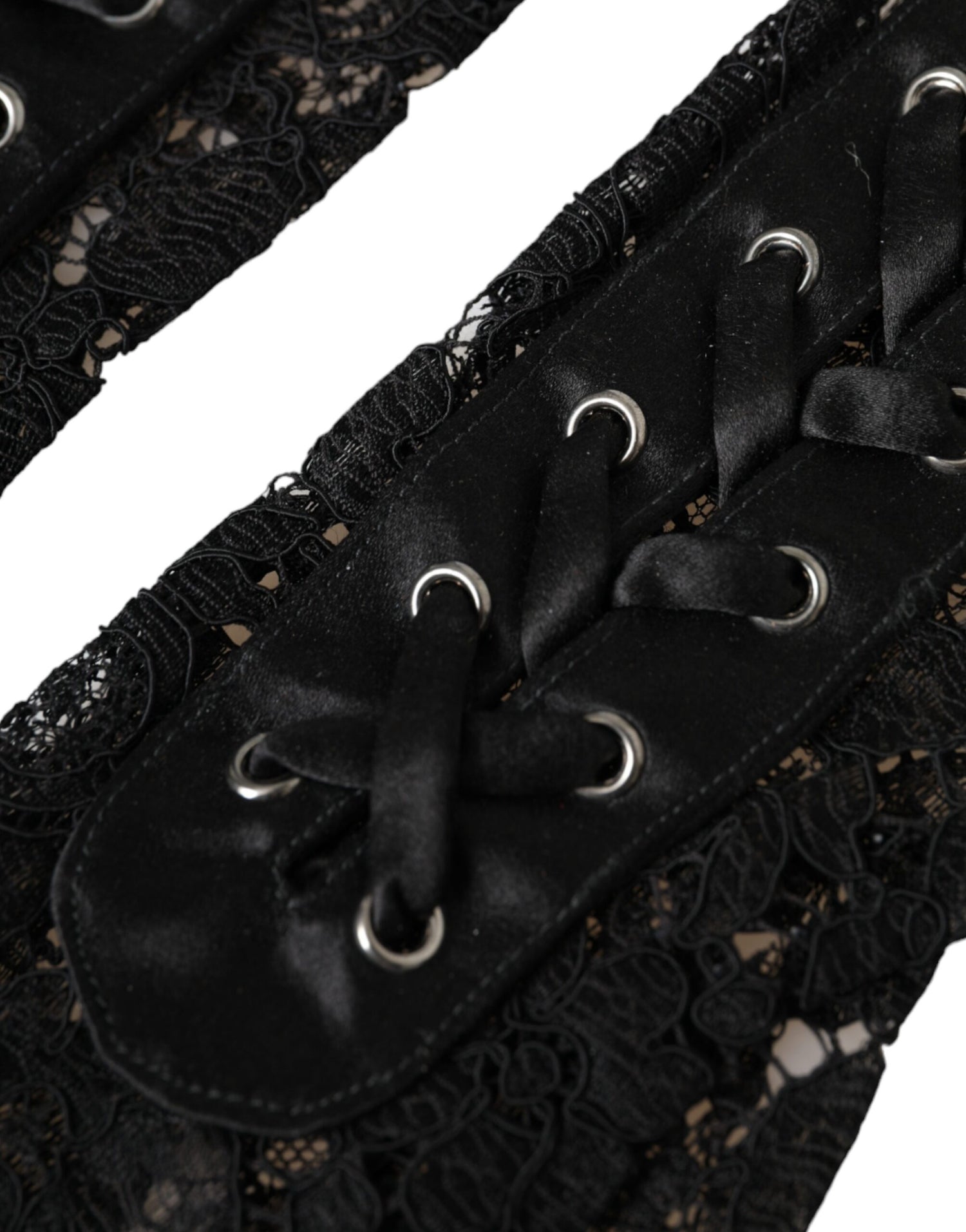 Dolce &amp; Gabbana Black Taormina Lace Elbow Length Gloves