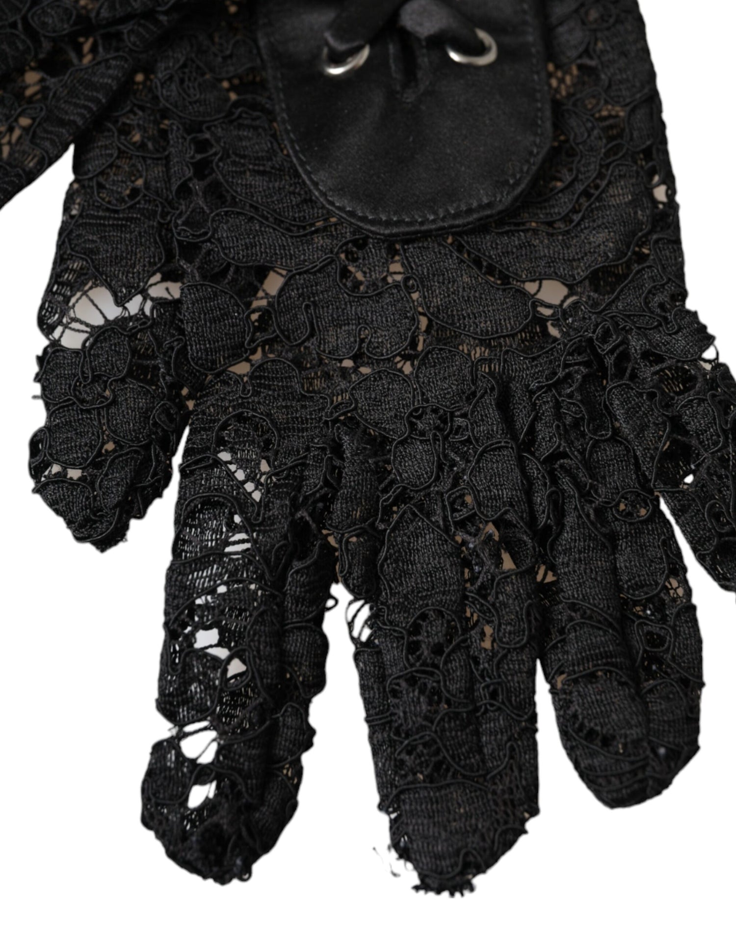 Dolce &amp; Gabbana Black Taormina Lace Elbow Length Gloves