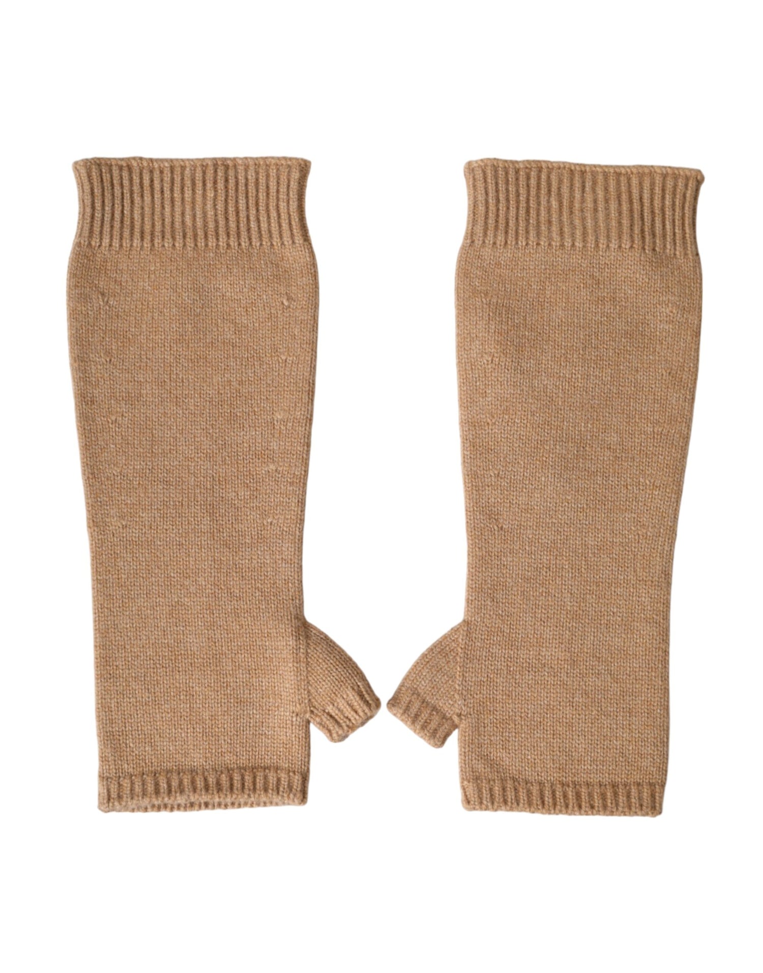 Dolce &amp; Gabbana Brown Cashmere Knitted Finger Less Gloves