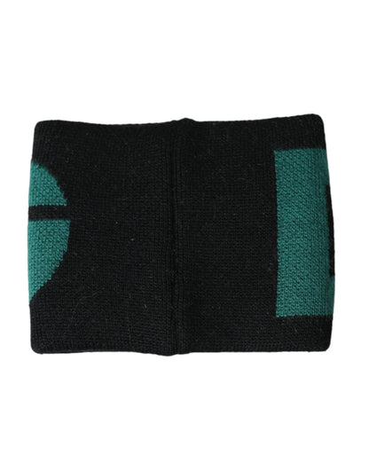 Dolce &amp; Gabbana Black Green Wool Logo 