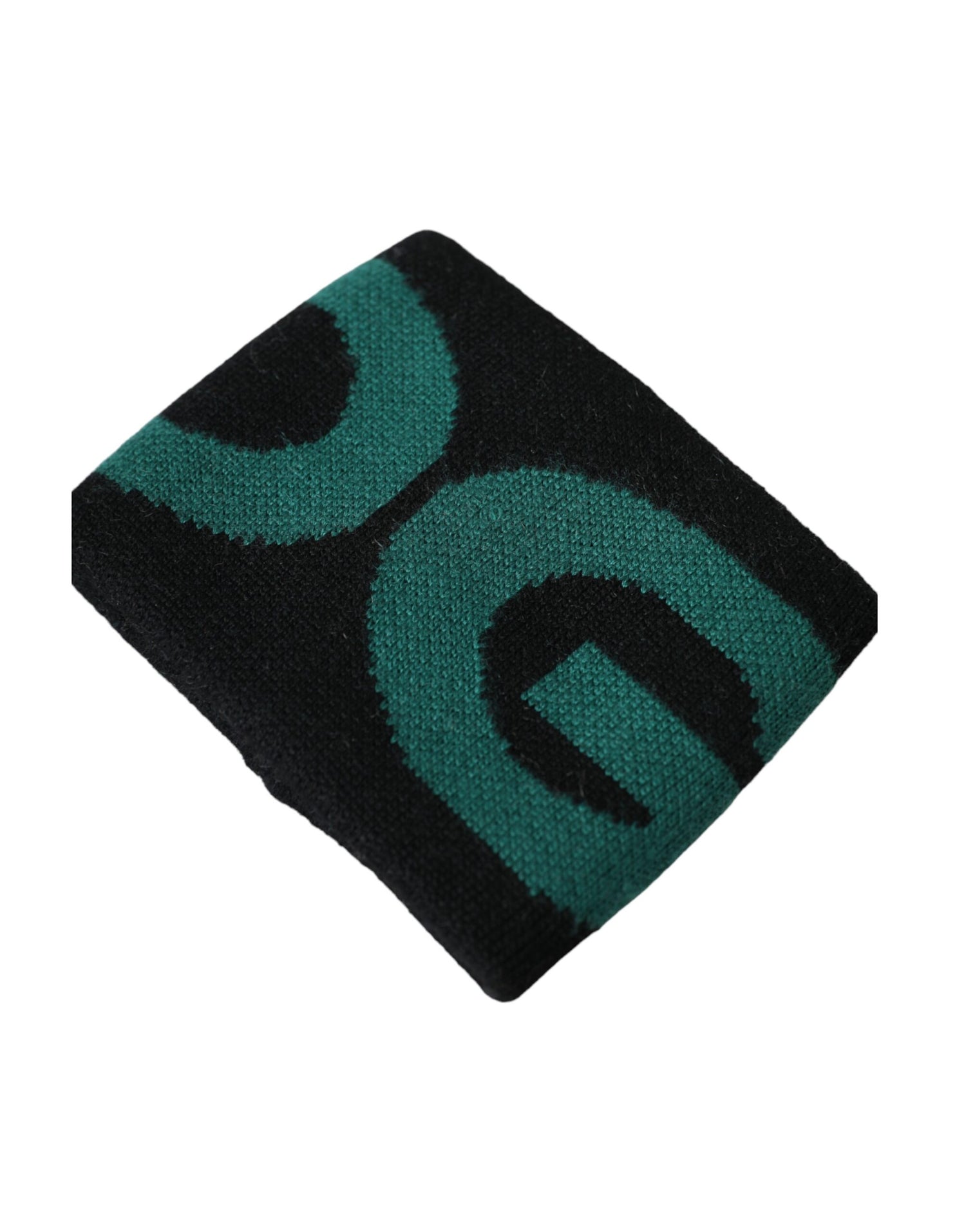 Dolce &amp; Gabbana Black Green Wool Logo 