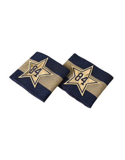 Dolce &amp; Gabbana Black Gold Logo Star 84 Viscose Wristband