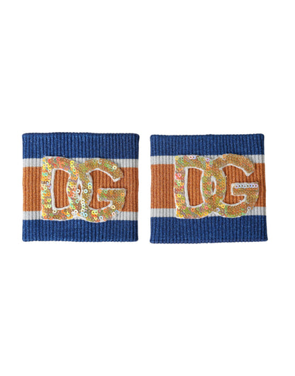 Dolce &amp; Gabbana Multicolor Logo Sequin Viscose Wristband