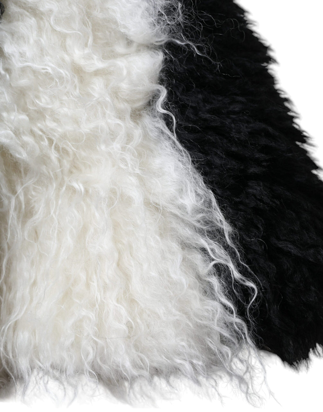 Dolce &amp; Gabbana Black White Stripes Mohair Fur Bucket Hat