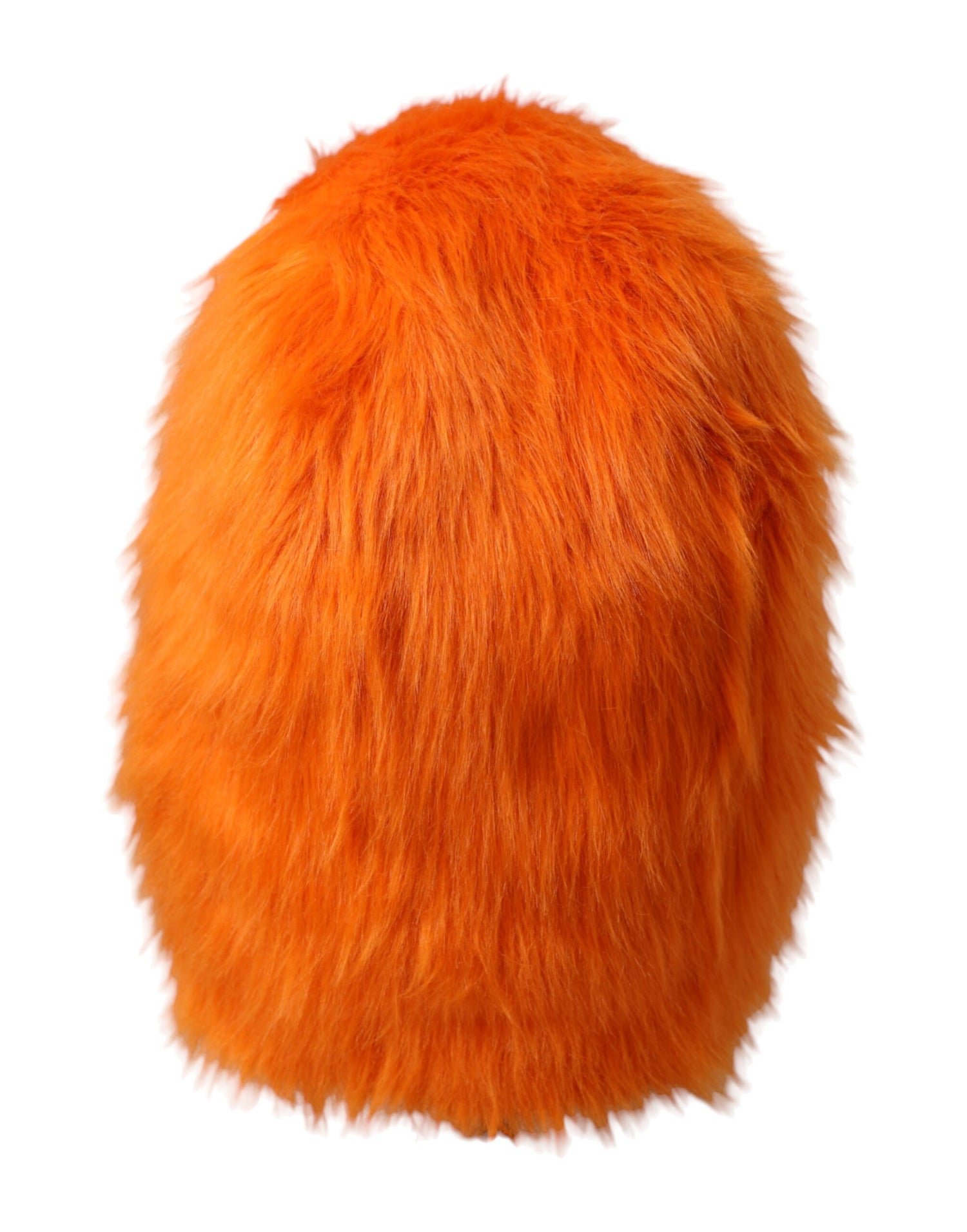 Dolce &amp; Gabbana Orange Faux Fur Whole Head Wrap Hat