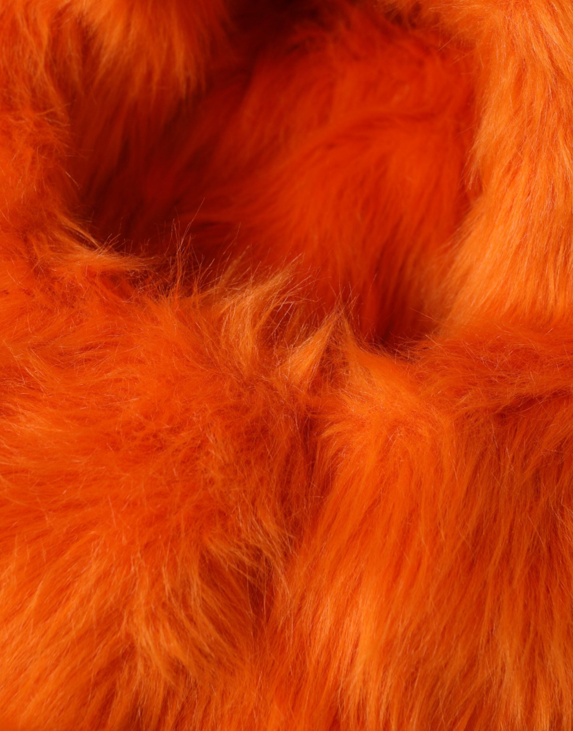 Dolce &amp; Gabbana Orange Faux Fur Whole Head Wrap Hat