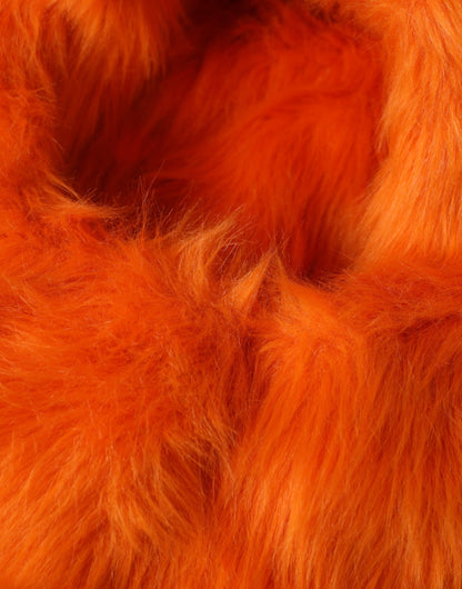 Dolce &amp; Gabbana Orange Faux Fur Whole Head Wrap Hat