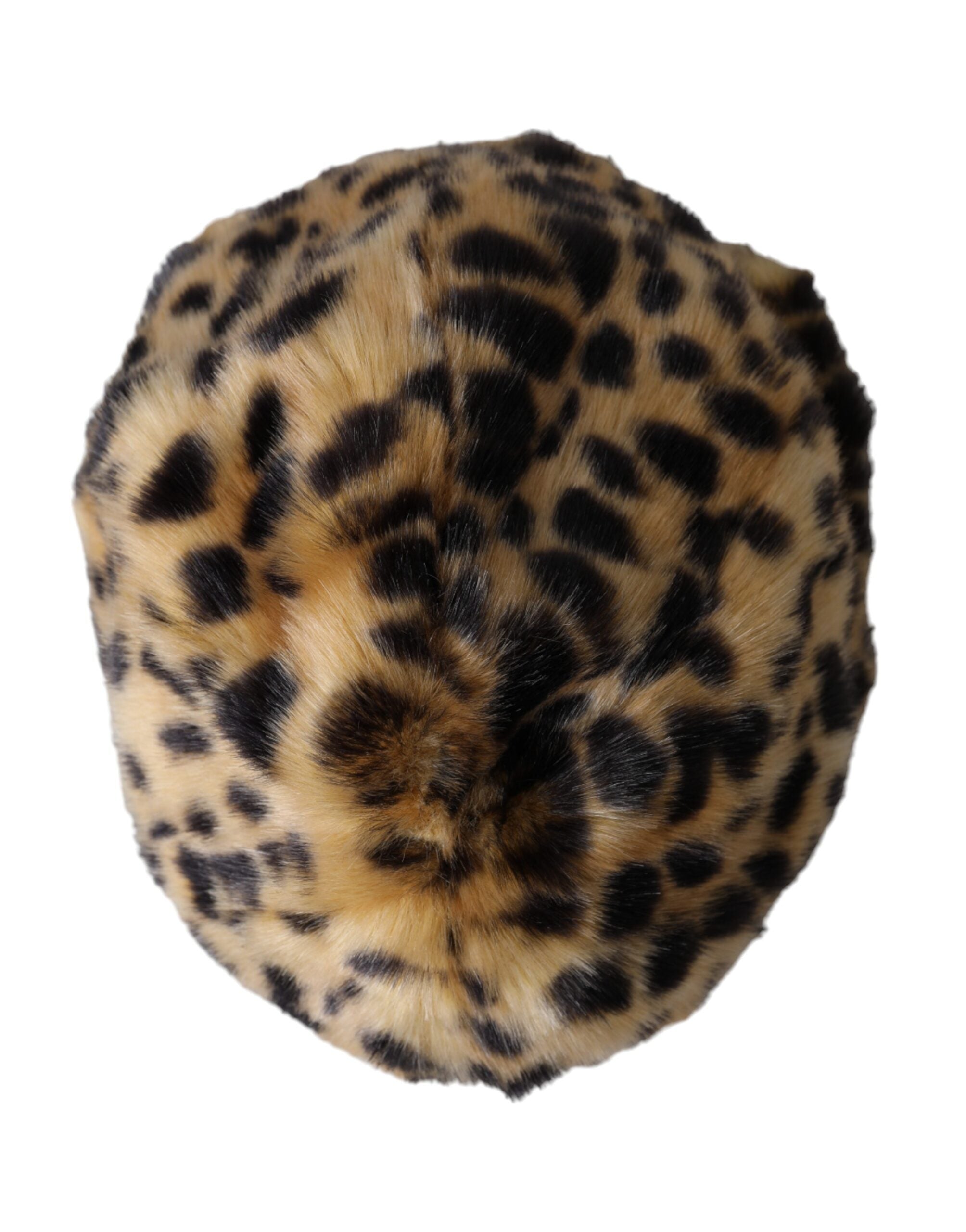 Dolce &amp; Gabbana Brown Leopard Fur Women Bucket Hat