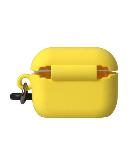 Dolce &amp; Gabbana Yellow Silicone Logo Embossed Airpods Case